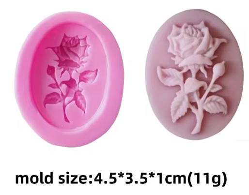 "New" (2 Pack) 3D Mini Rose Flower Silicone Molds