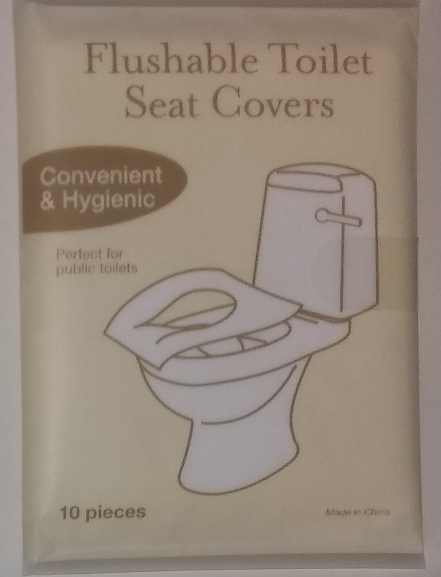 "New" Pack of 10 Flushable Paper Toilet Seat Covers 18