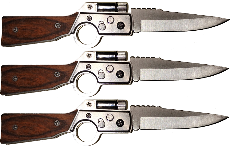 "New" (3 Pack) High Hardness Stainless Steel EDC Folding Knife w/Emergency LED Light 4 4