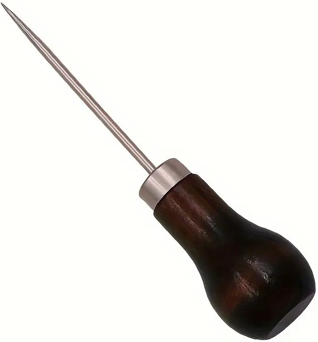 "New" Stainless Steel Awl with Wooden Handle 16