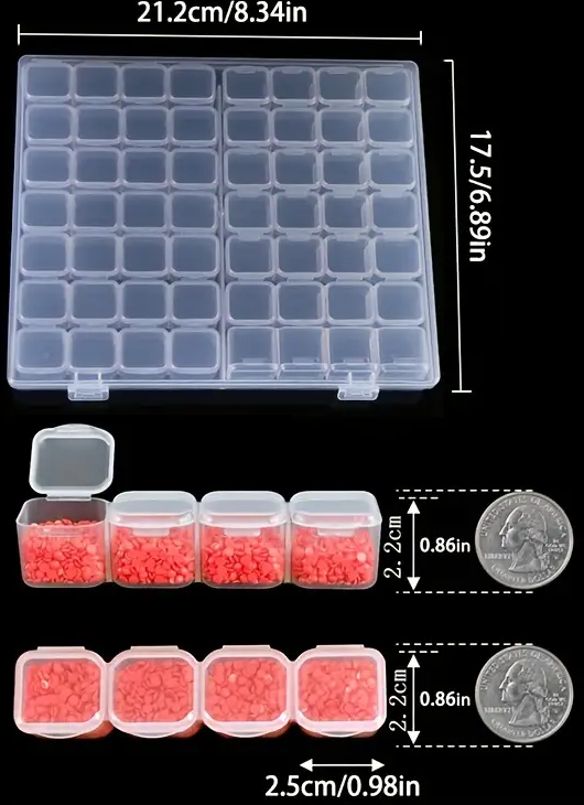 "New" (4 Pack) 56 Removable Mini Grid Modern Plastic Storage Box