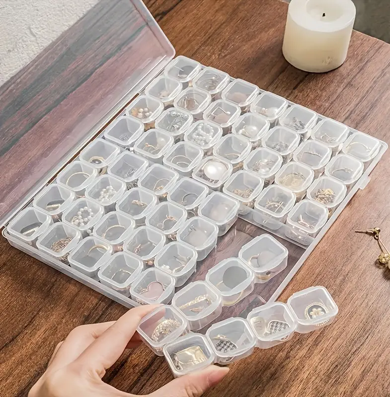"New" (4 Pack) 56 Removable Mini Grid Modern Plastic Storage Box