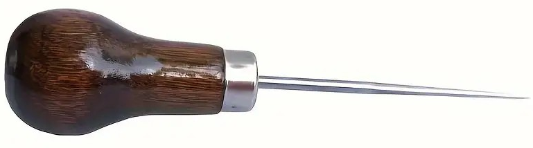 "New" Stainless Steel Awl with Wooden Handle 16
