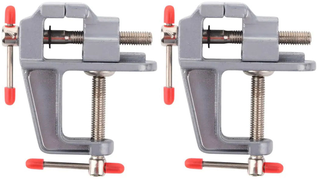 "New" (2 Pack) 30mm Mini Durable Aluminum Small Table Clamp Vise 19