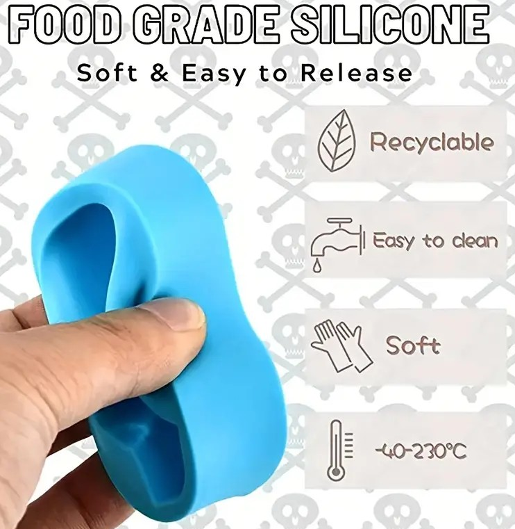 "New" 3D Skull Head Silicone Mold for Halloween Baking and Parties 17
