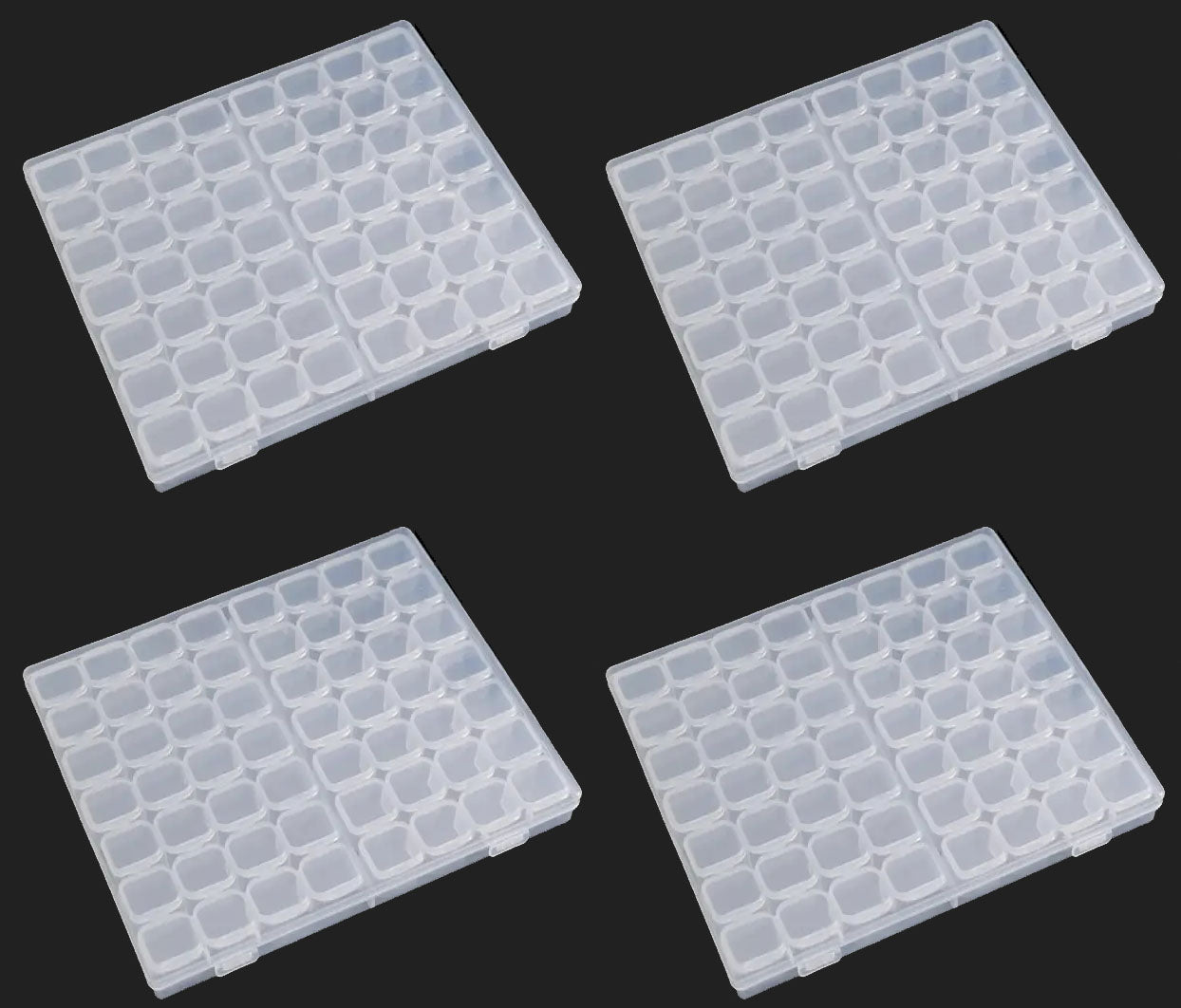 "New" (4 Pack) 56 Removable Mini Grid Modern Plastic Storage Box