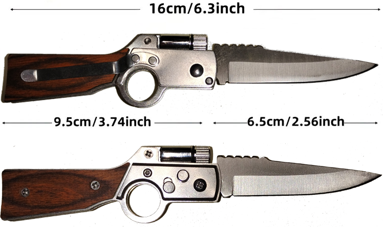 "New" (2 Pack) High Hardness Stainless Steel EDC Folding Knife w/Emergency LED Light 4