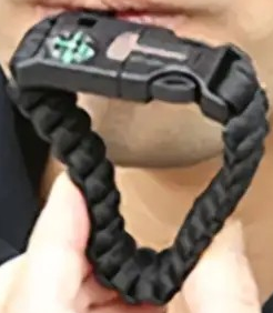 "New" (2 Pack) 5-in-1 Black Nylon Braided Survival Bracelet 23