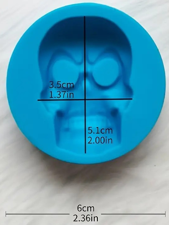 "New" 3D Skull Head Silicone Mold for Halloween Baking and Parties 17