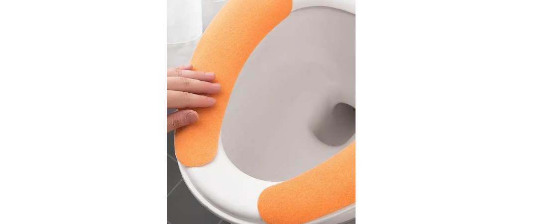 "New" Warm and Non-Slip Toilet Seat Cover w/Self-Adhesive Backing 20
