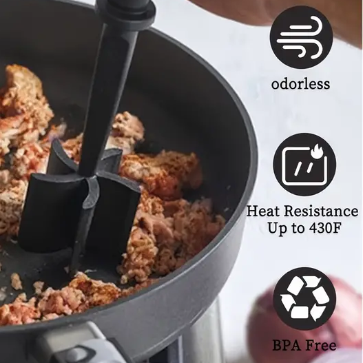 "New" Heat Resistant Meat Chopper for Hamburger Meat and Ground Beef 18