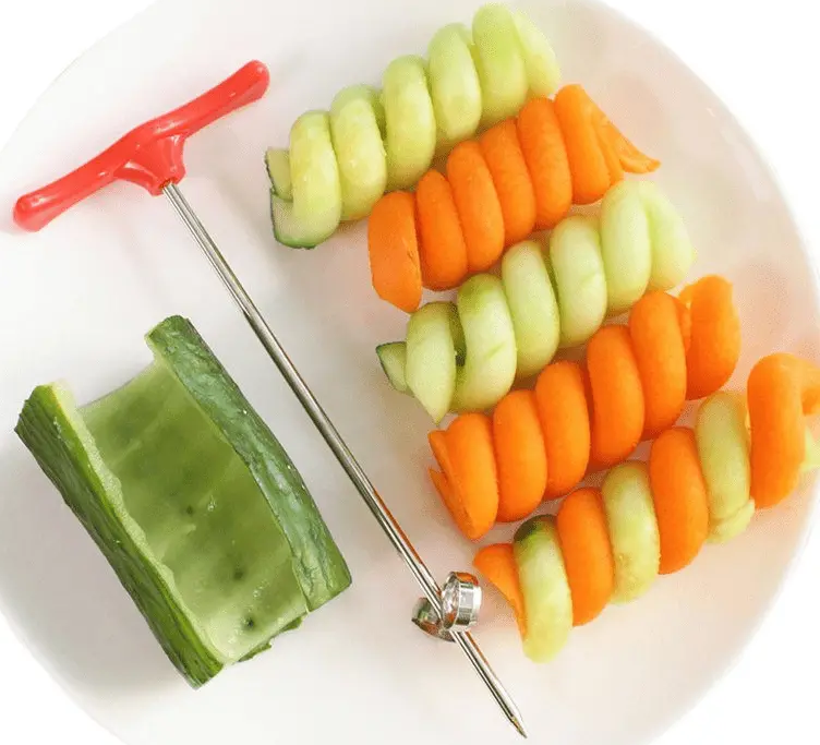 "New" Cucumber Spiral Needle for Garnishes and Salad Decorations 17