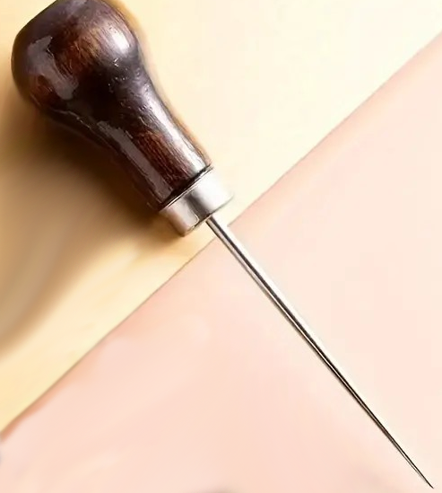 "New" Stainless Steel Awl with Wooden Handle 16