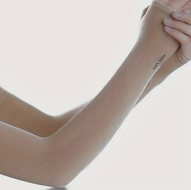 "New" (1Pair) Apricot UV Protection Sunscreen Compression Arm Sleeve 18
