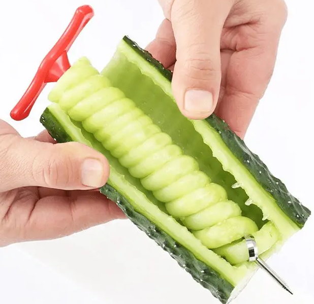 "New" Cucumber Spiral Needle for Garnishes and Salad Decorations 17