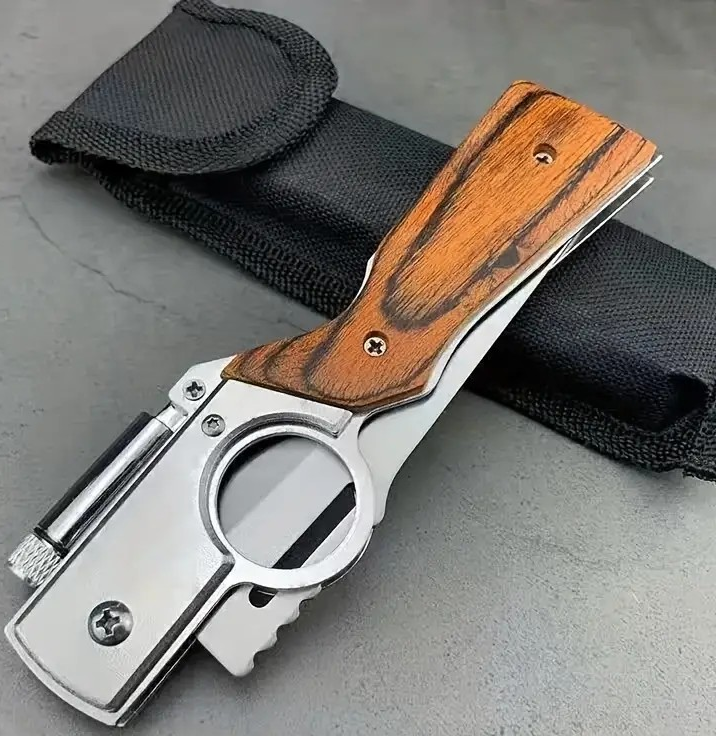 "New" (2 Pack) High Hardness Stainless Steel EDC Folding Knife w/Emergency LED Light 4