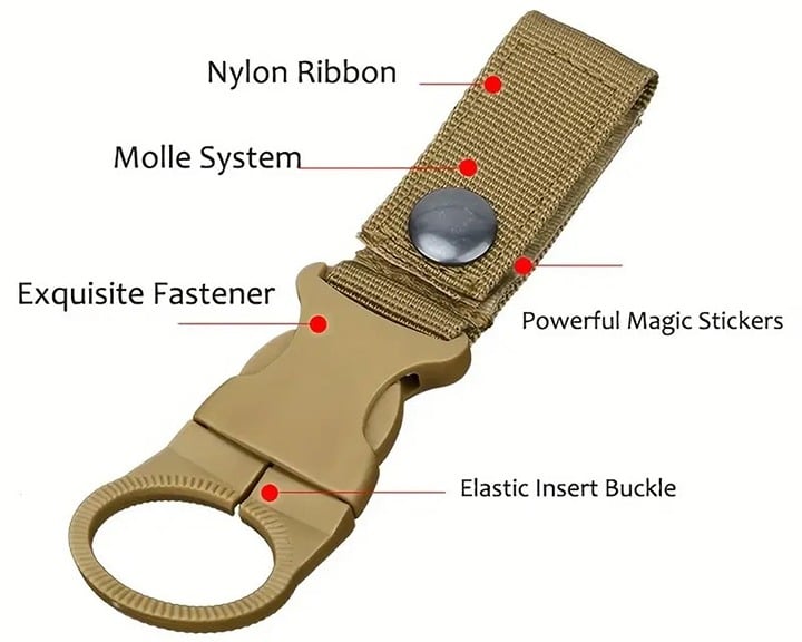 "New" Portable Nylon Bottle Holder Carabiner for Outdoor Activities 16
