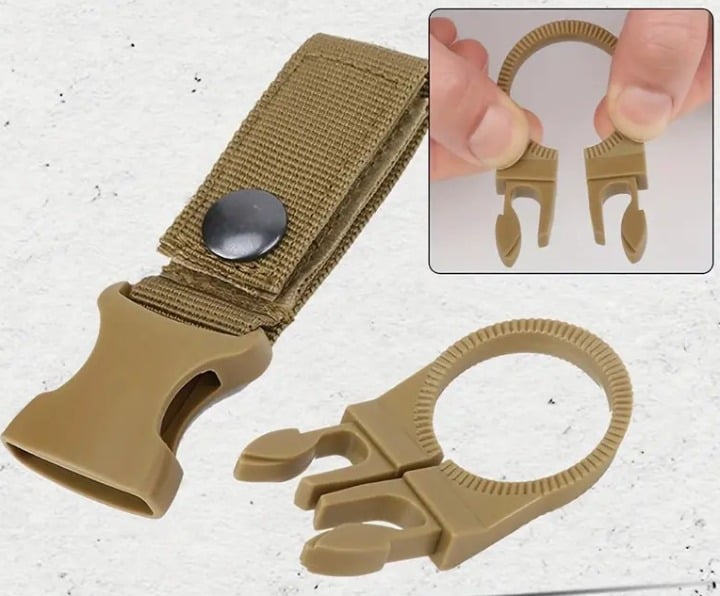 "New" Portable Nylon Bottle Holder Carabiner for Outdoor Activities 16