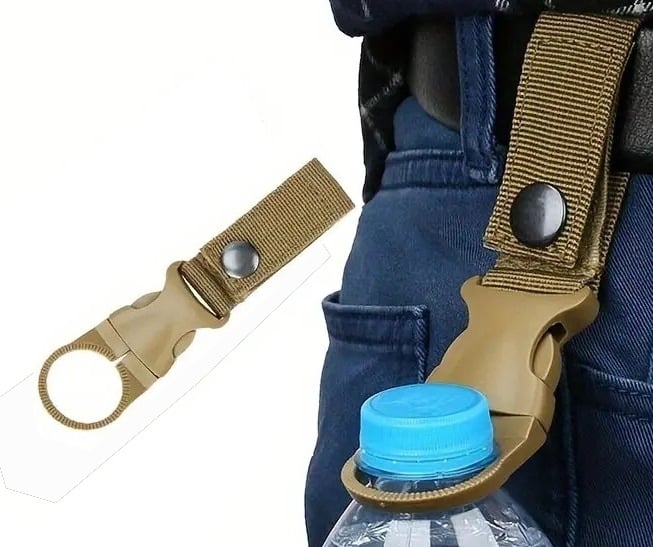 "New" Portable Nylon Bottle Holder Carabiner for Outdoor Activities 16