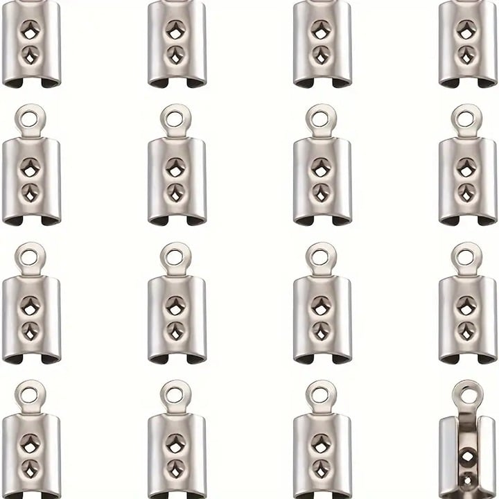 "New" 140 Pcs Tiny Stainless Steel Fold Over Clasp/Crimp/Clamp Ending Tips 15