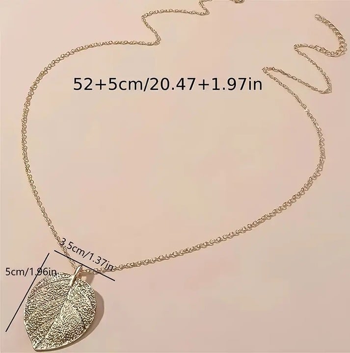 "New" Stunning Leaf-Shaped Pendant Necklace 16