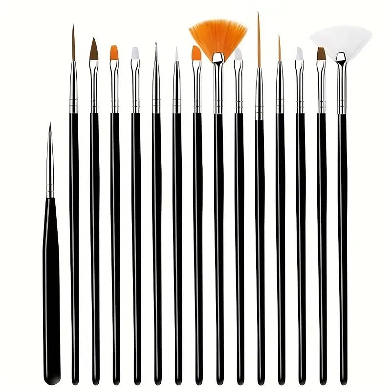 "New" (2 Pack) 15pcs Fine Detail Paint Brush Sets 17