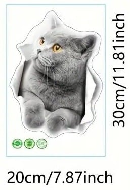 "New" Adorable Grey Cartoon Kitten Pet Series Decoration Set 19