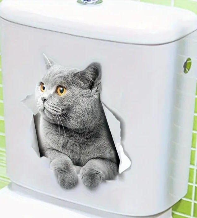 "New" Adorable Grey Cartoon Kitten Pet Series Decoration Set 19