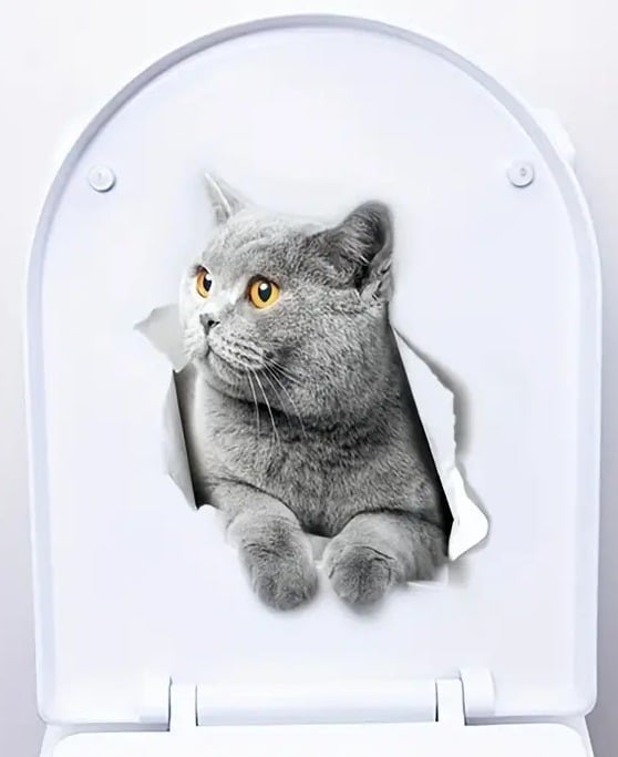 "New" Adorable Grey Cartoon Kitten Pet Series Decoration Set 19