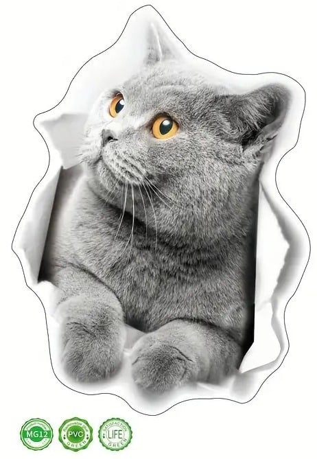 "New" Adorable Grey Cartoon Kitten Pet Series Decoration Set 19