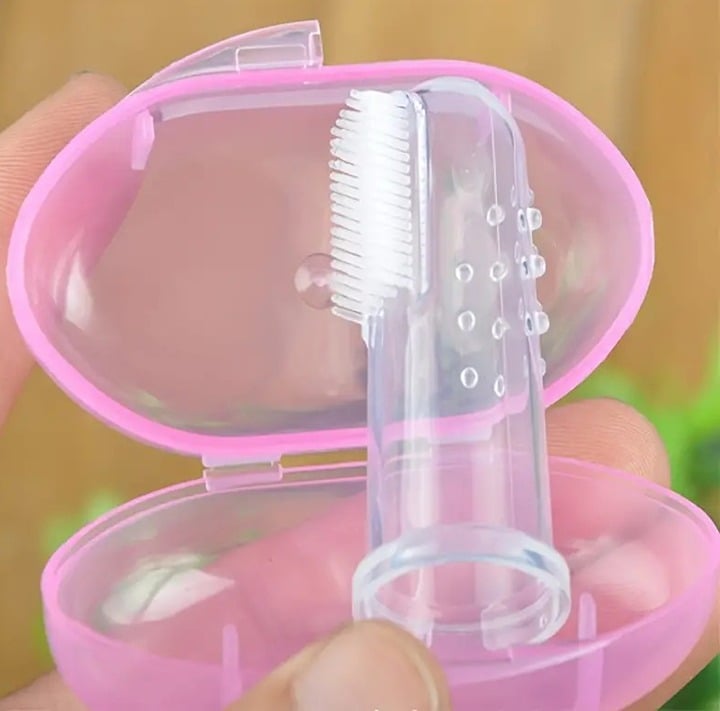 "New" (2 Pack) Soft Pet Finger Toothbrush for Dog & Cat w/Storage Box 20