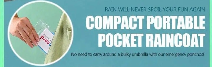 "New" Raincoat for Adults - Drawstring Hood, Vacuum Packed for Emergencies 15