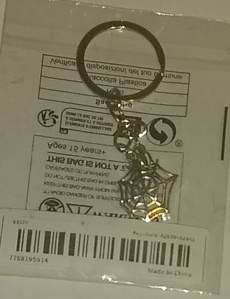 "New" Silvery Spider Web Alloy Keychain - Punk Style Key Ring Pendant 16