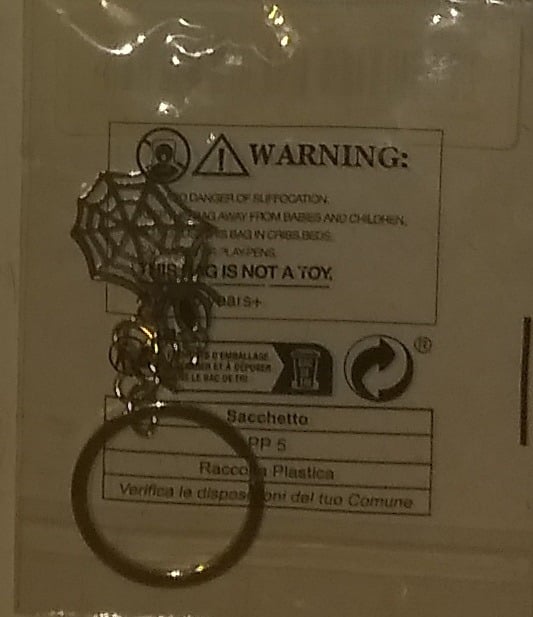 "New" Silvery Spider Web Alloy Keychain - Punk Style Key Ring Pendant 16