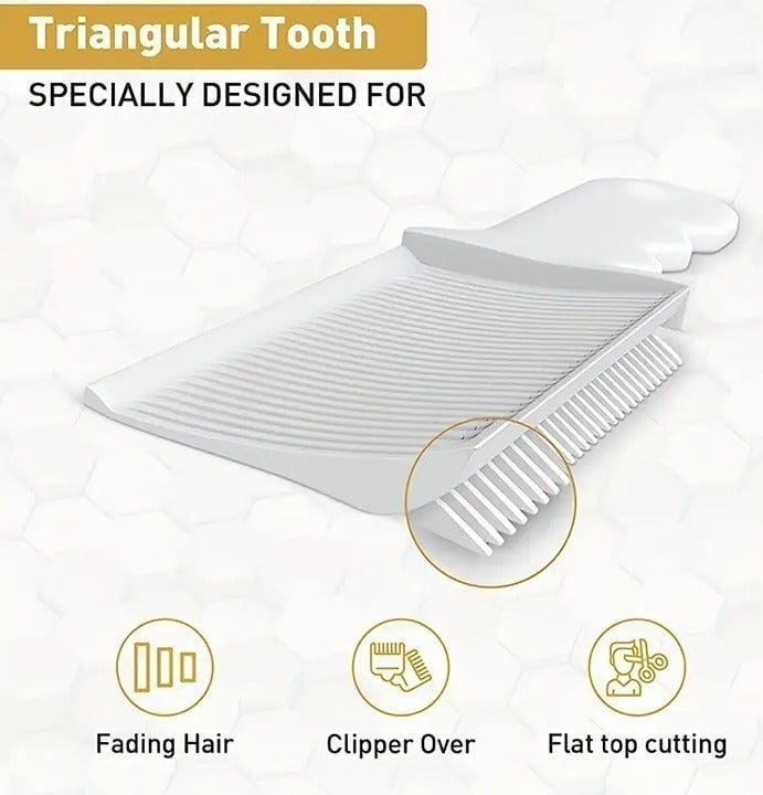 "New" Barber-Grade Men's Hair Styling Comb - White, Heat Resistant 17