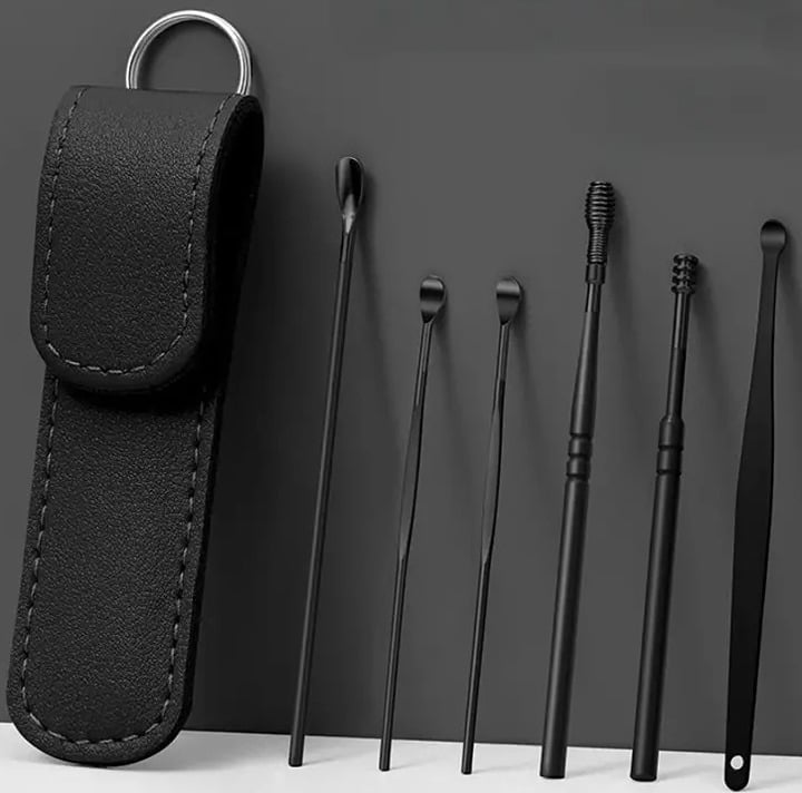 "New" Professional 6-Piece Stainless Steel Ear Cleaning Kit w/Travel PU Bag 20