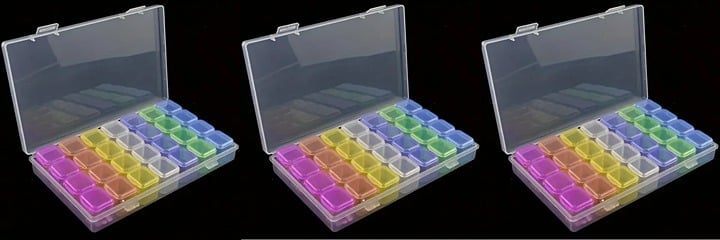 "New" (3 Pack) 28 Grids Multicolored Compartment Organizer Storage Box 20
