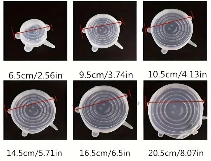 "New" 6Pcs/Set Multifunctional Silicone Kitchenware Stretch Lids 13