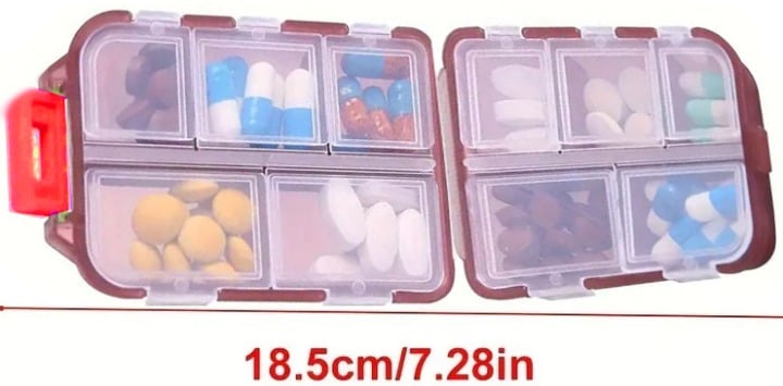 "New" Portable Small Weekly Travel Pill Organizer 19