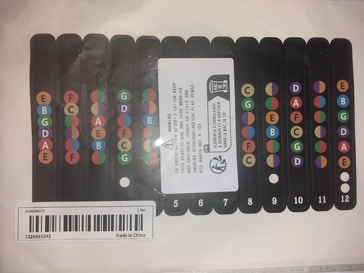 "New" Self-Study Fretboard Note Decals - Learn Guitar Easily! 20