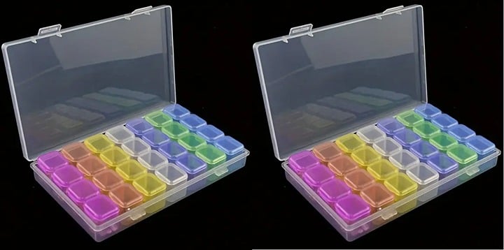 "New" (2 Pack) 28 Grids Multicolored Compartment Organizer Storage Box 20