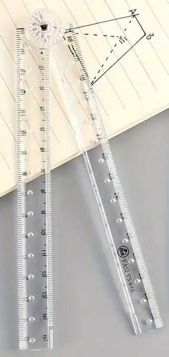 "New" Transparent Acrylic Folding Angle Finding Ruler 17