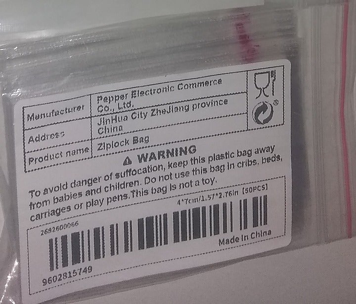 "New" 50 Pcs Clear Self-Sealing Plastic Bags 17