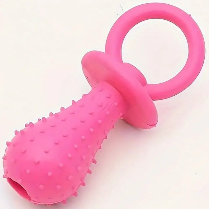 "New" Pink Pet Puppy Clean Teeth Pacifier Toy 15