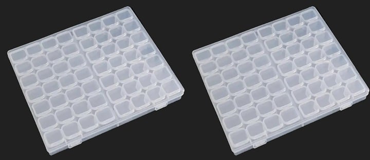 "New" (2 Pack) 56 Removable Mini Grid Modern Plastic Storage Box 20