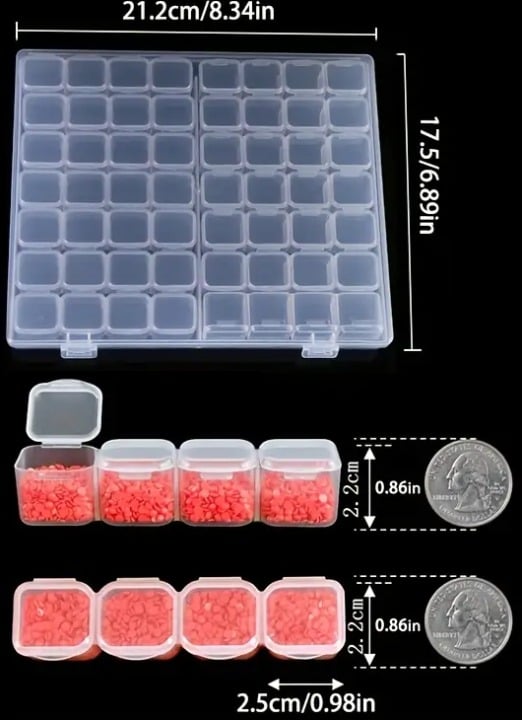 "New" (2 Pack) 56 Removable Mini Grid Modern Plastic Storage Box 20