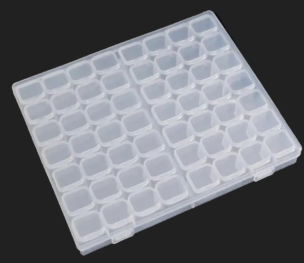 "New" (2 Pack) 56 Removable Mini Grid Modern Plastic Storage Box 20
