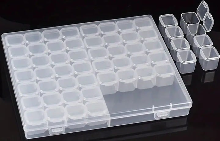 "New" (2 Pack) 56 Removable Mini Grid Modern Plastic Storage Box 20