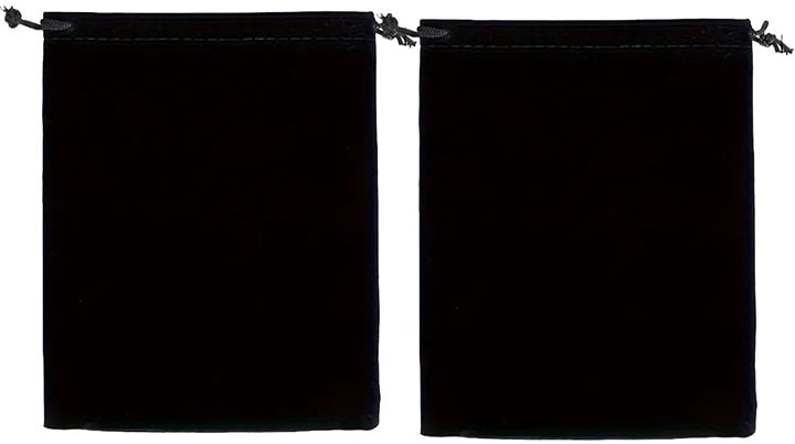 "New" (2 Pack) Black Velvet Drawstring Storage Bag 13