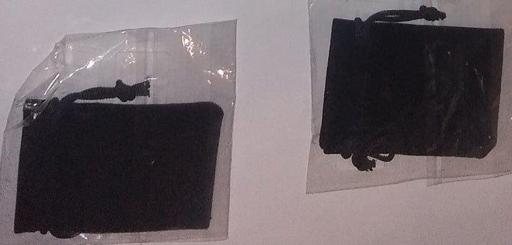 "New" (2 Pack) Black Velvet Drawstring Storage Bag 13